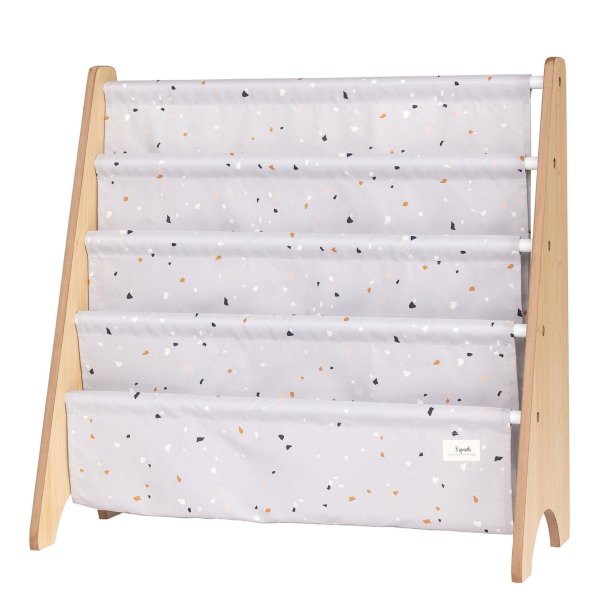 3 Sprouts Book Rack, Terrazzo/Light gray