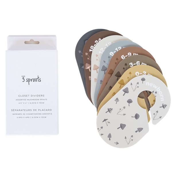 3 Sprouts Closet Dividers (8 pieces), Mushroom