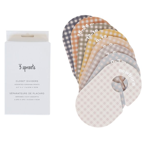 3 Sprouts Garderobsavdelare (8 stycken), Rutig