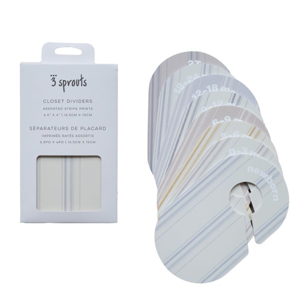 3 Sprouts Closet Dividers (8 pieces), Stripe