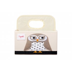 3 Sprouts Storage Basket with Handle for Nappies, Owl