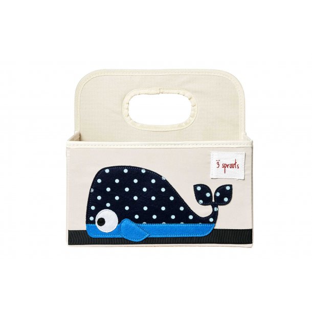 3 Sprouts Storage basket with handle for Diapers, Whale
