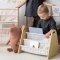 3 Sprouts Dobbelt-sidet Bogreol, Gingham beige