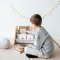 3 Sprouts Dobbelt-sidet Bogreol, Gingham beige