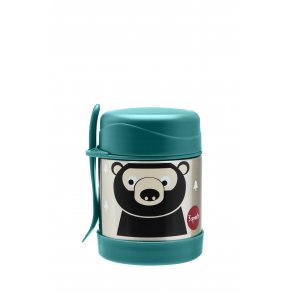 3 Sprouts Thermo Lunchbox in Stainless Steel, Bear