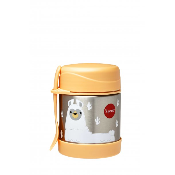 3 Sprouts Thermo Lunchbox in Stainless Steel Llama 3 Sprouts Import for Kids ApS