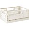3 Sprouts Modern Folding Crate - Medium, Cream