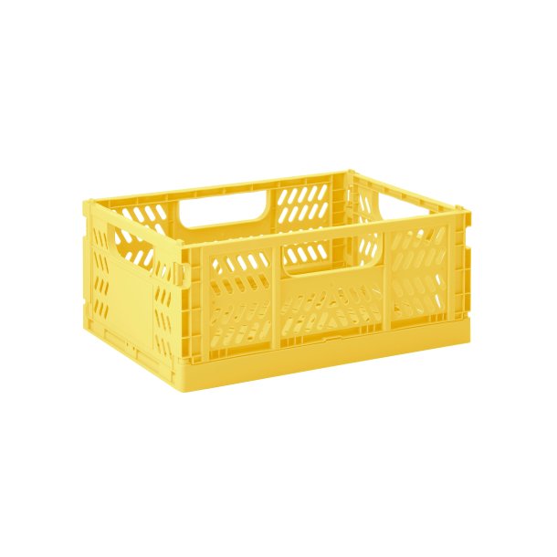 3 Sprouts Modern Folding Crate - Medium, Yellow