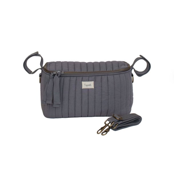 3 Sprouts Stroller Organizer, Quilt/Charcoal grey