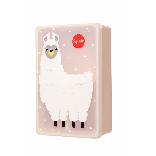 3 Sprouts Silicone Bento Food Box, Llama/Pink