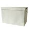 3 Sprouts Folding toy chest, Gingham beige