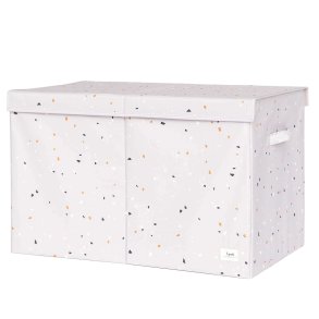 3 Sprouts Folding toy chest, Terrazzo/Light gray