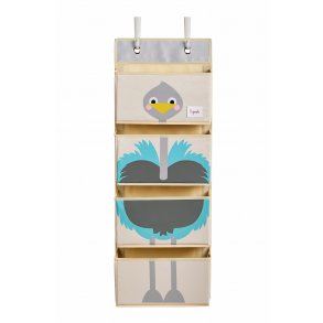 3 Sprouts Vggfrvaring med fickor (Wall Organizer), Ostrich