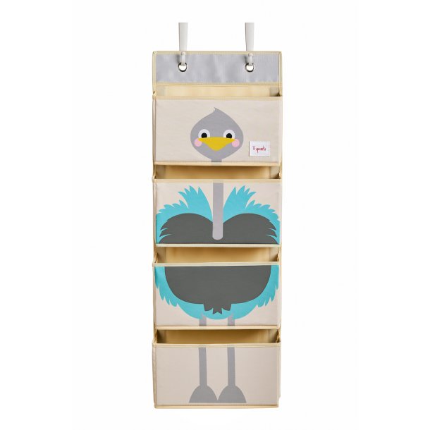 3 Sprouts Veggoppheng med lommer (Wall Organizer), Ostrich