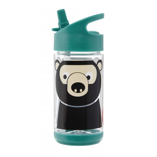 3 Sprouts Water Bottle, Bear/Teal