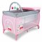 Asalvo Travel Cot Complete with Insert, Changing Table and Opening, Rabbit Tipi/Pink
