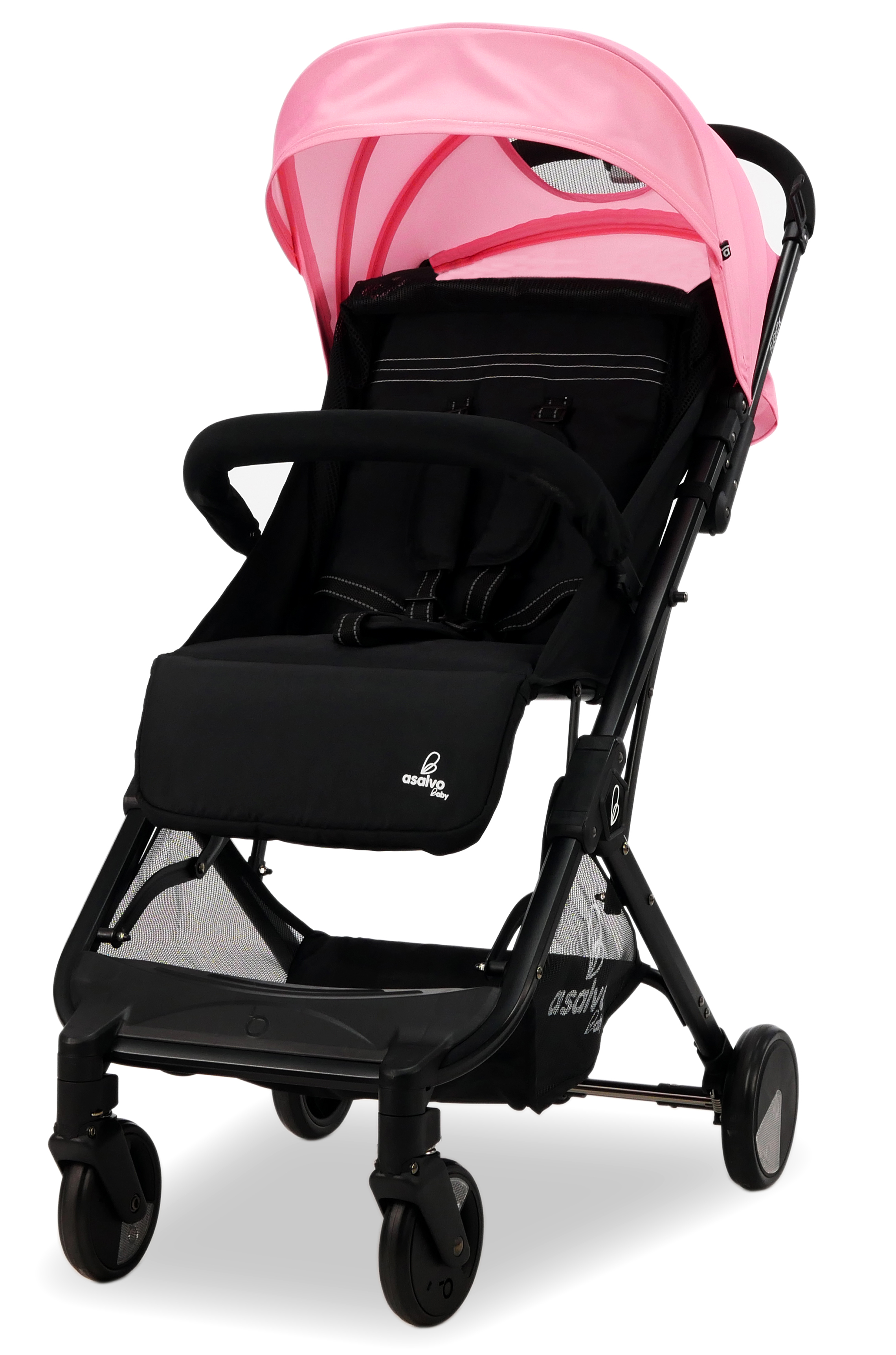 Asalvo Stroller Flight Travel+, Black/Pink Asalvo Import for Kids ApS