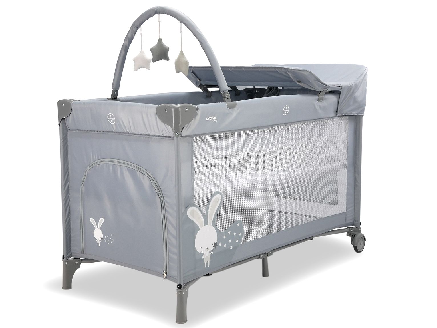 Asalvo Travel cot complete Rabbit Grey Asalvo Import for Kids ApS