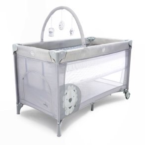 Asalvo Travel Cot Complet Duo Baby Lion, Grey
