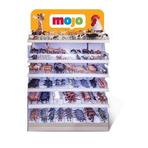 Mojo 1 meter LED Light up Display unit with dividers and wheels.