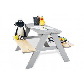 Pinolino Children's Garden Furniture Set (4 people), Nicki/Grey/Untreated Pine