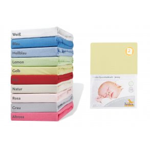 Pinolino Stretchy Sheet for Baby- and Junior beds 2 pcs, Jersey / Yellow