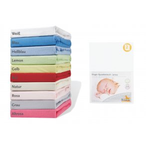 Pinolino Strklagen til Vugge, Bedside Crib og Barnevogn 2 stk., Jersey/Hvid