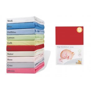 Pinolino Strklagen til Vugge, Bedside Crib og Barnevogn (2 stk.), Jersey/Rd