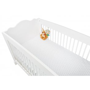 Pinolino Fitted sheets for cot beds in twin pack 'Sternchen', jersey, grey and plain white