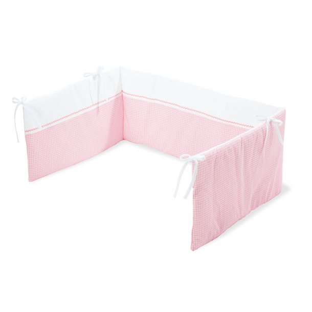 Pinolino Bed Bumper for Cot 165x28cm, Vichy Caro / Pink