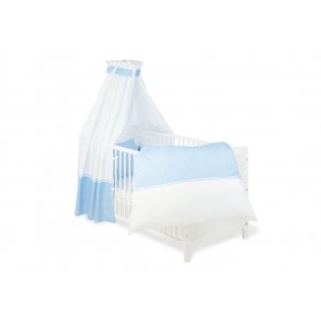 Pinolino Textile Equipment for Cot 4 parts, Vichy-Karo / Blue
