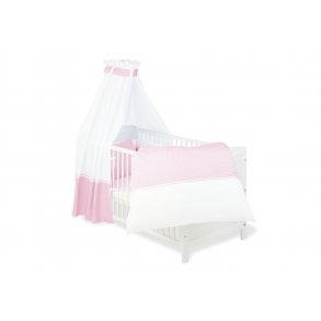 Pinolino Textile Equipment for Cot 4 parts, Vichy-Karo / Pink