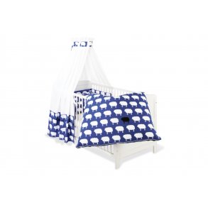 Pinolino Textile Equipment for Cot 4 parts, Happy Sheep/ Blue