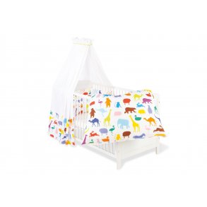 Pinolino Textile Equipment for Cot 4 parts, Happy Zoo