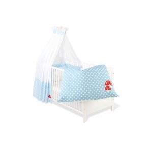 Pinolino Textile Equipment for Cot 4 parts, Glckspilz, Light Blue