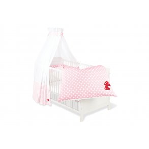 Pinolino Textile Equipment for Cot 4 parts, Glckspilz, Pink