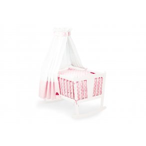 Pinolino Textile Equipment for Cradle 4 parts, Glckspilz/Pink