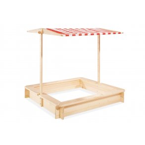 Pinolino Sandkasse med Baldakin (120x120cm), Leonie/Ubehandlet Fyr