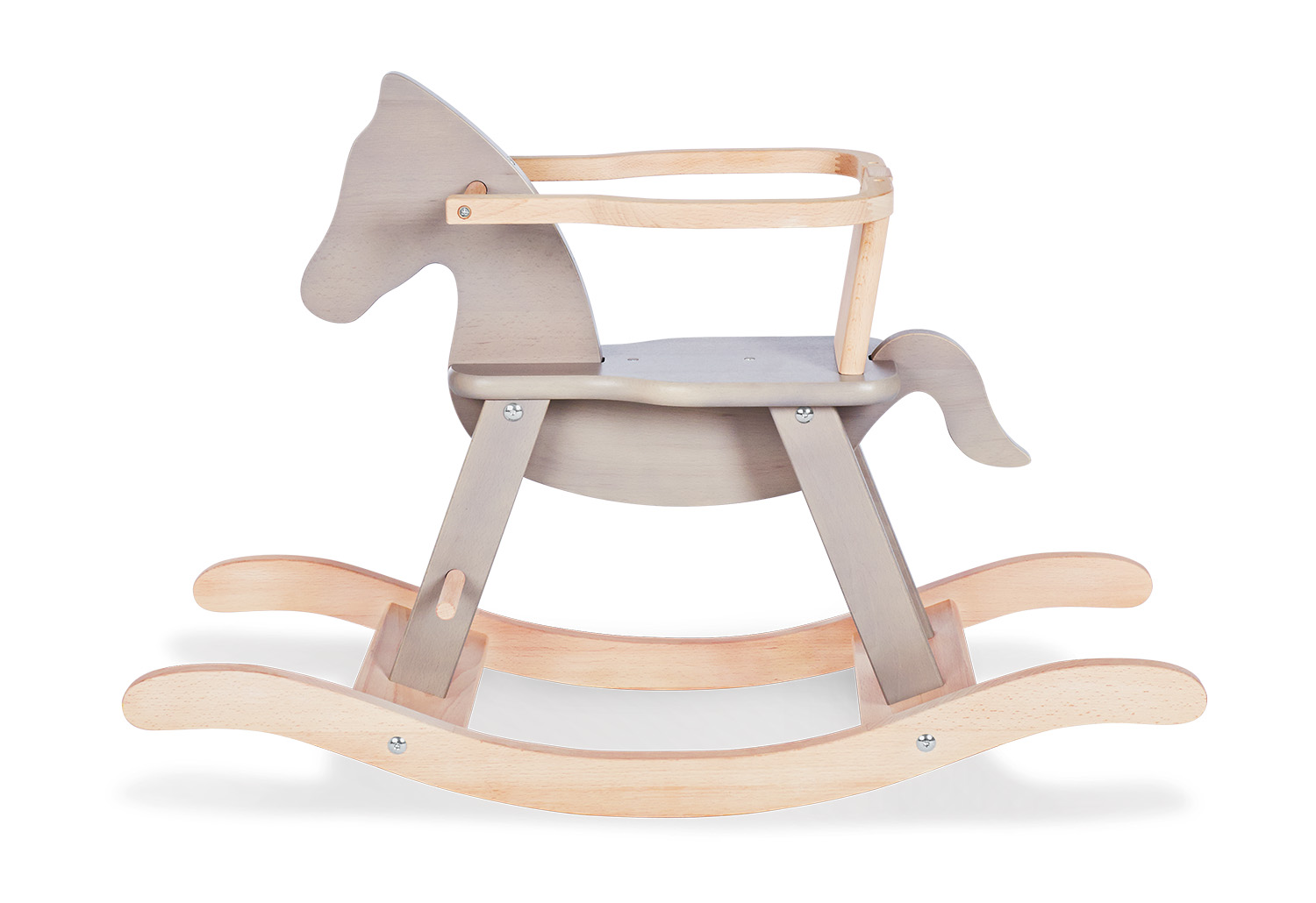 Pinolino Rocking Horse with Safety Brace, Pinolino/Beechwood/Grey ...