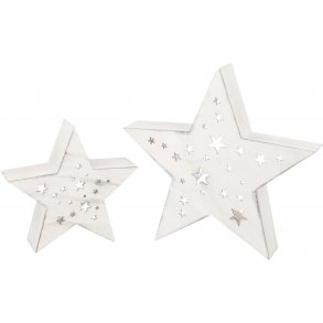small foot Stjerne med LED-Lys (2 stk.), Shabby-Chic