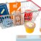 Groceries Set in a Shopping Basket 