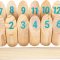 small foot Kubb Viking Game with Numbers, Active