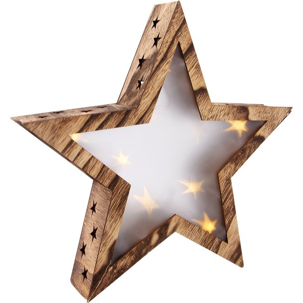 Large wooden star with lights on sale