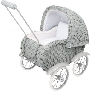 small foot Dukkevogn i Rattan, Vintage Grey